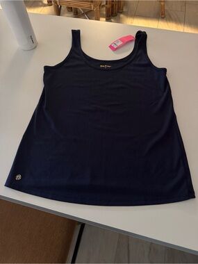 Lilly Pulitzer Navy Sleeveless Scoop Neck Tank Top NWT